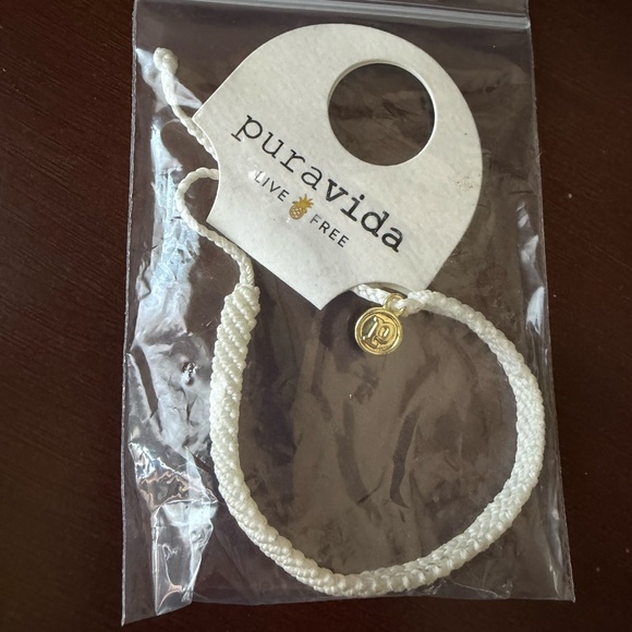 Pura Vida White Half Flat Woven Bracelet - Waterproof, Adjustable Band NWT - Picture 2 of 2